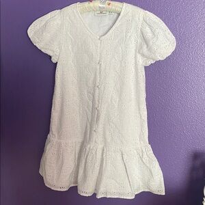 Vineyard Vines Girls Eyelet Puff Sleeve Dress